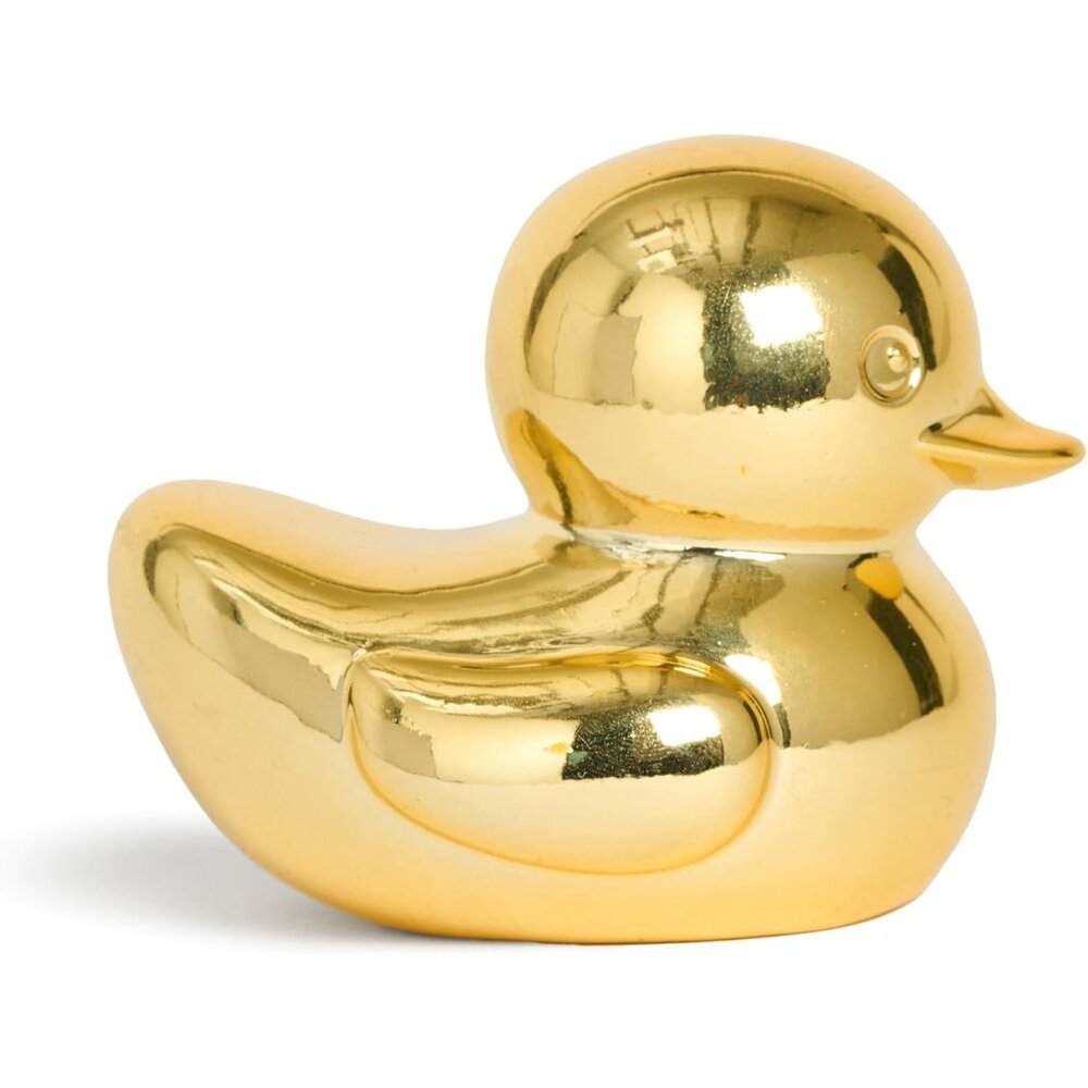 3 inch Shiny Gold Accent Duck Statue Knick Knacks for Bathroom Home Office Shelf